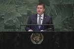Jan Hamáček coby ministr zahraničí vystoupil na půdě Valného shromáždění OSN v New Yorku (29.9.2018)