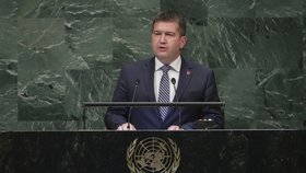 Jan Hamáček coby ministr zahraničí vystoupil na půdě Valného shromáždění OSN v New Yorku (29.9.2018)