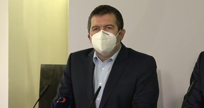 Jan Hamáček na tiskovce ČSSD po sjezdu (12. 4. 2021)