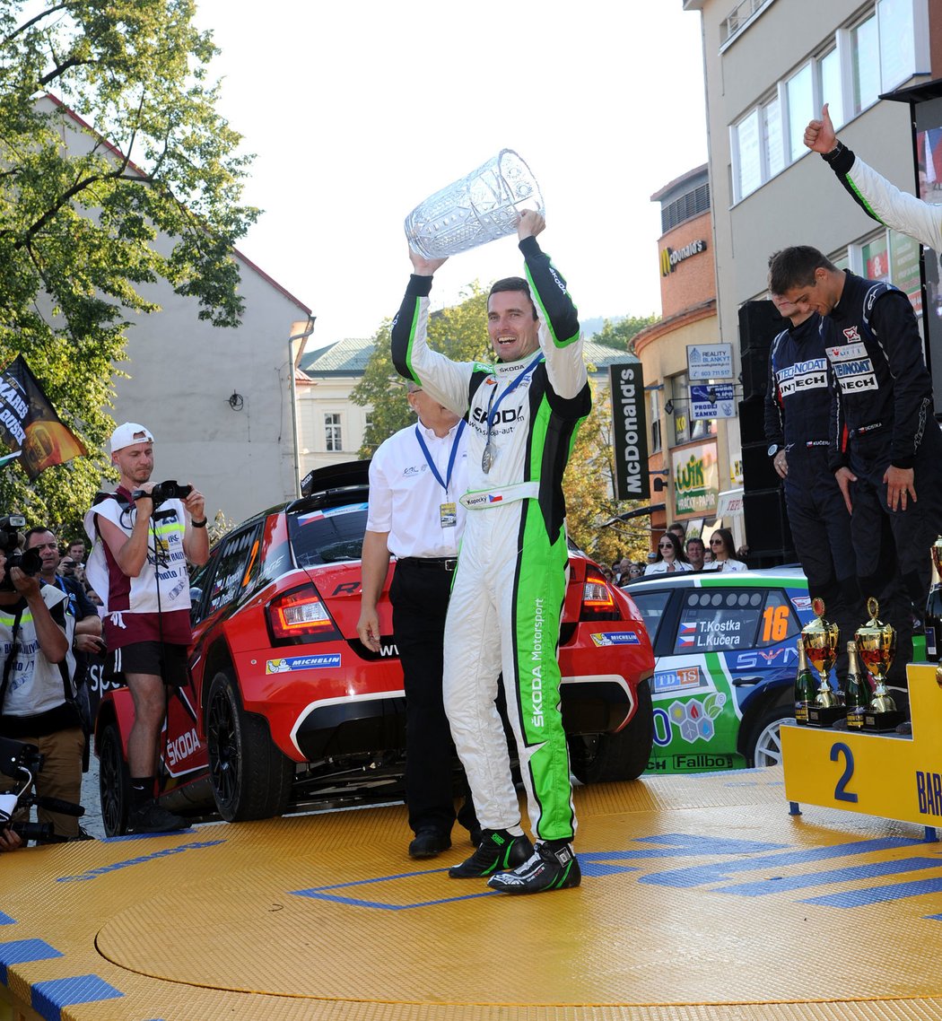 Putovní pohár získal Jan Kopecký po výhře na Barum rallye 2016 definitivně do svého držení