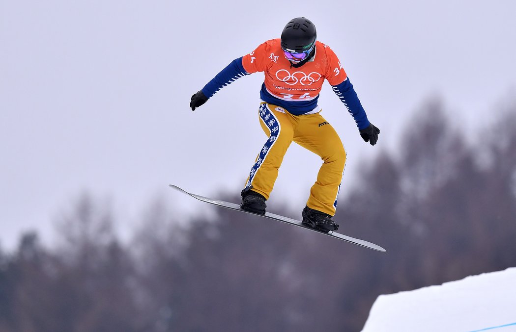 Český snowboardcrossař Jan Kubičík na OH v roce 2018
