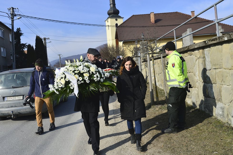 Šéfredaktor webu Aktuality.sk Peter Bárdy na pohřbu Jána Kuciaka