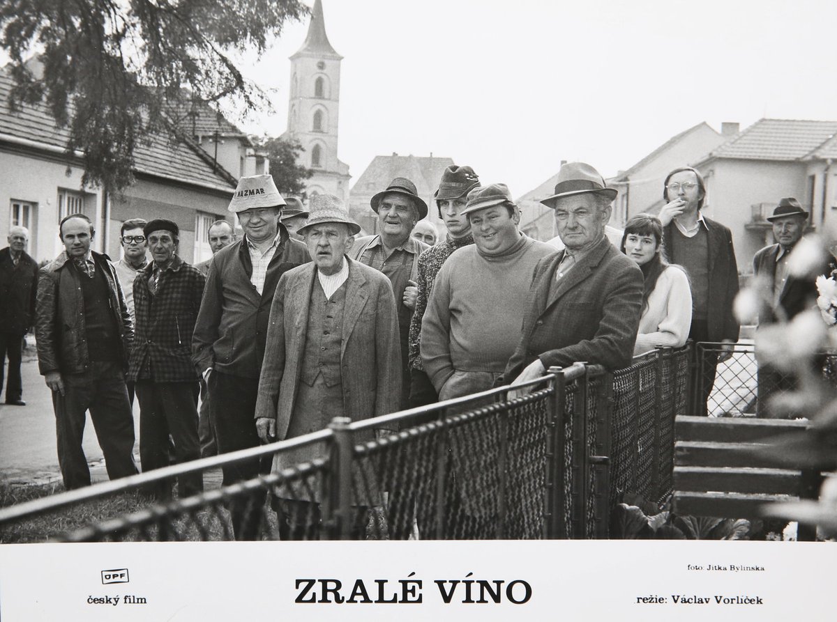 Jako mladík ve filmu Zralé víno (vpravo vedle Františka Filipovského).