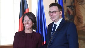 Ministři zahraničních věcí ČR a Německa Jan Lipavský a Annalena Baerbocková na tiskové konferenci mimo jiné o Ukrajině (26.7.2022)