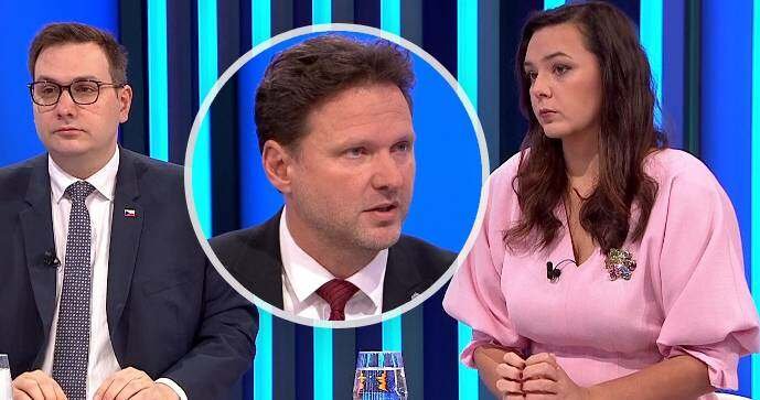 Jan Lipavský (za ODS), Radek Vondráček (ANO) a Barbora Urbanová (STAN) v Partii (16.11.2025)