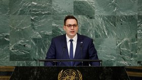 Ministr zahraničí Jan Lipavský (Piráti) na Valném shromáždění OSN (22.9.2022)