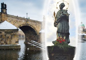 Socha sv. Jana Nepomuckého zdobí Karlův most od roku 1683.