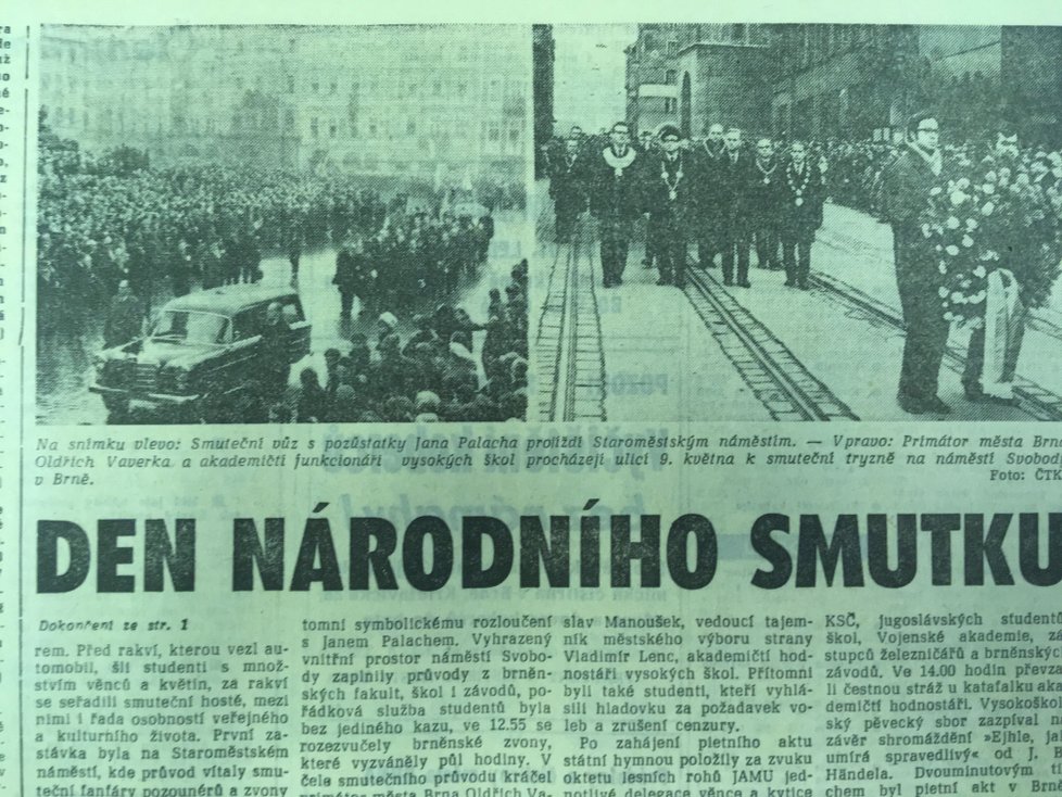 25.leden 1969 v dobovém tisku.