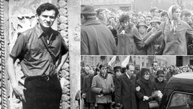 Student Jan Palach se upálil 16. ledna 1969 na Václavském náměstí.