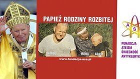 Na Billboardu, který naštval Poláky, je naspsáno Papež rozbité rodiny.