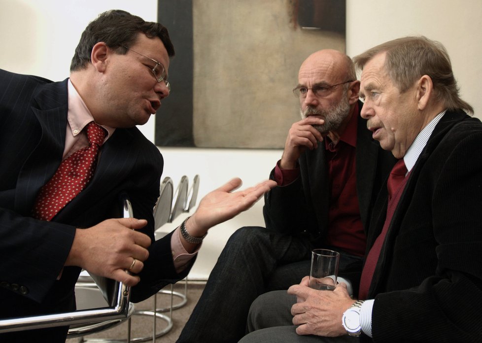 Alexandr Vondra, Jan Ruml a Václav Havel v roce 2007