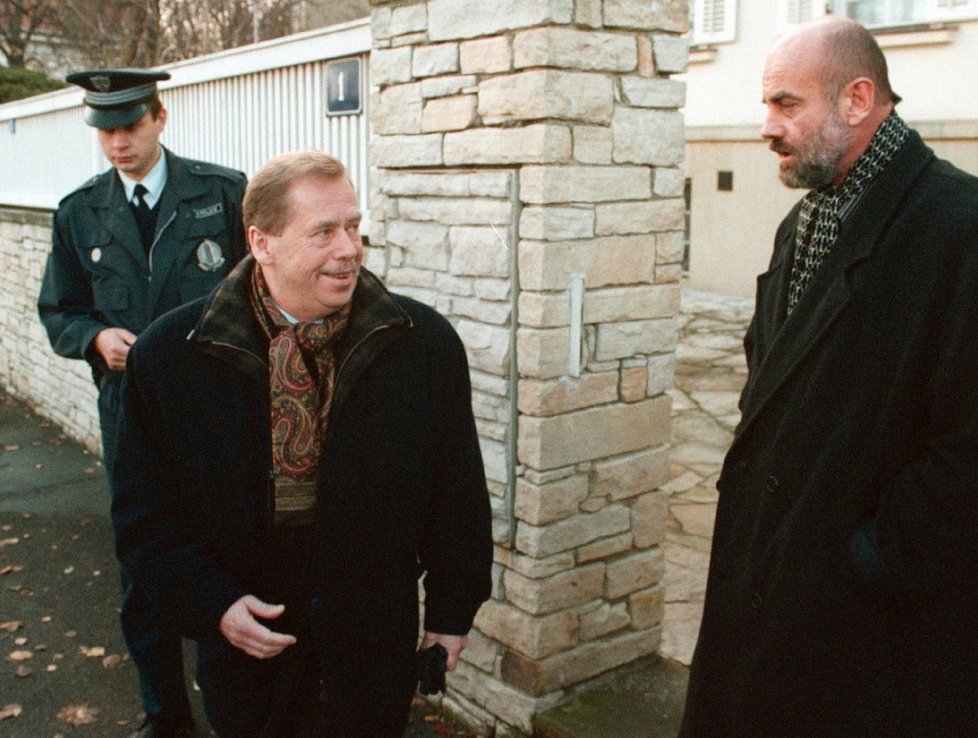 Václav Havel a Jan Ruml na povolebním jednání v roce 1998