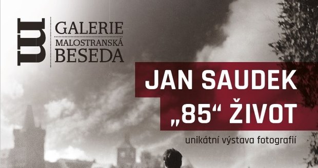 Plakát na výstavu Jana Saudka při příležitosti jeho 85. narozenin