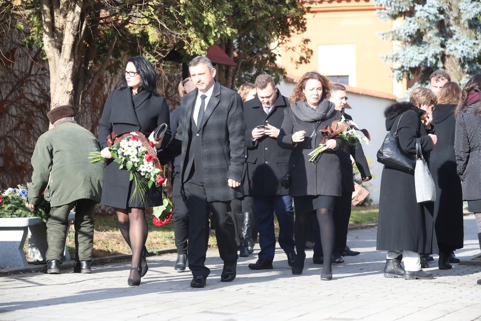 Pohřeb někdejšího československého premiéra Jana Stráského v Prachaticích (18. 11. 2019)