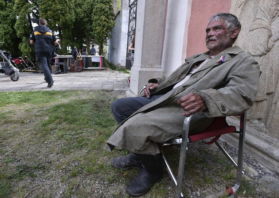 Natáčení Svěrákova filmu Po strništi bos: Oldřich Kaiser