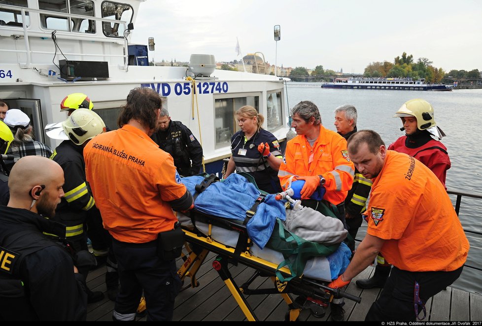 Po vytažení z vody záchranáři Třísku uvedli do umělého spánku a zajistili dýchací cesty.