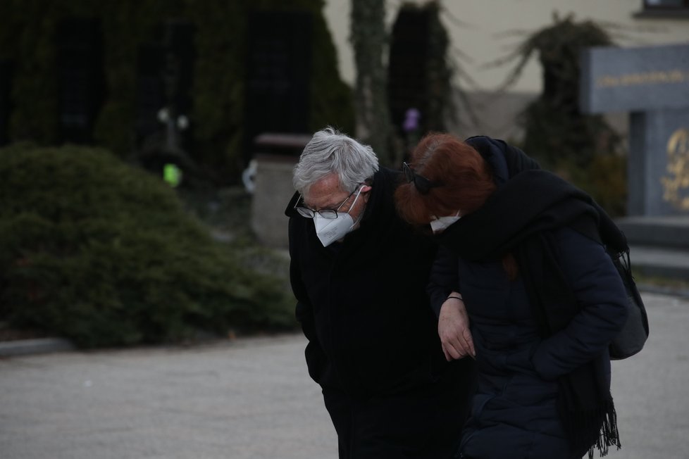 Jan Kačer na pohřbu Jana Vodňanského