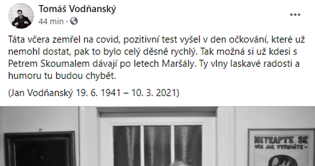 Zemřel spisovatel a písničkář Jan Vodňanský. Podlehl covidu.
