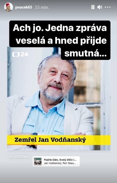 Známé osobnosti vyjadřují smutek nad skonem Jana Vodňanského