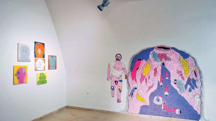 Pohled do instalace na práci mladého výtvarníka Jana Vytisky