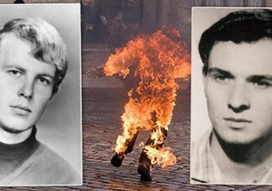 Dva mladíci, kteří se rozhodli demonstrativně zapálit: Jan Zajíc (vlevo) a Jan Palach (vpravo)