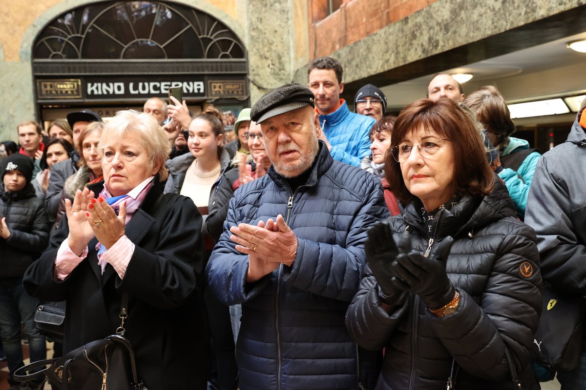 Pieta za bubeníka Jana Žižku v pražské Lucerně.