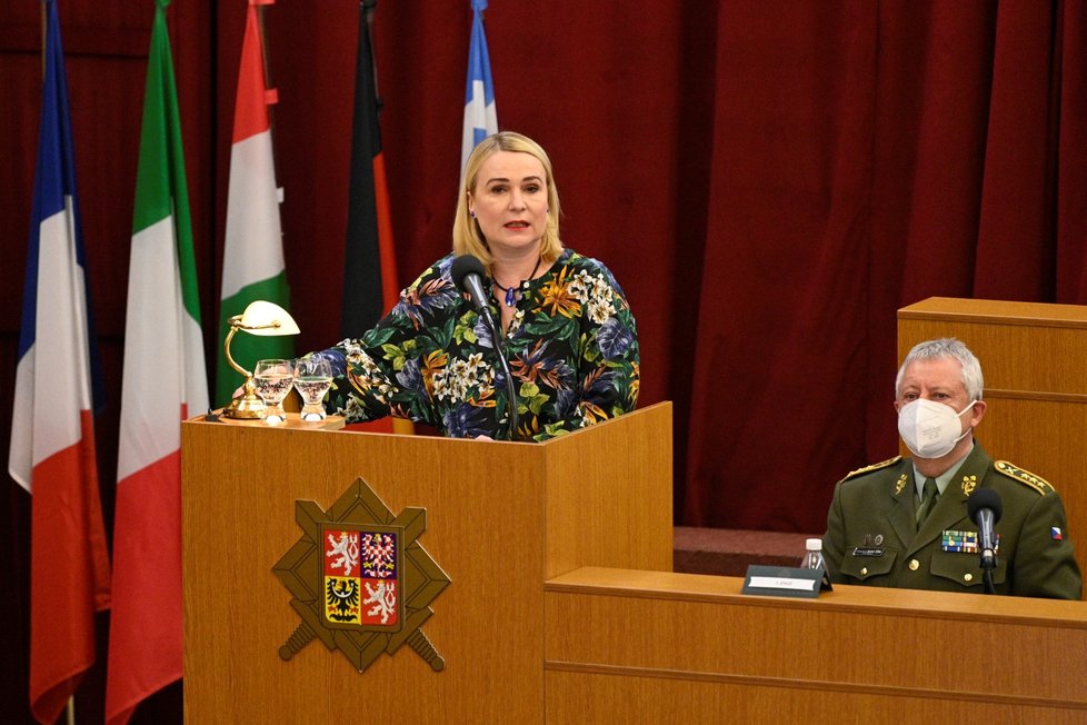 Velitelské shromáždění české armády: Ministryně obrany Jana Černochová (22. 2. 2022)