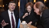 Prezidentský kandidát Fischer slavil 62. narozeniny: Přišla i nemocná Hlaváčová