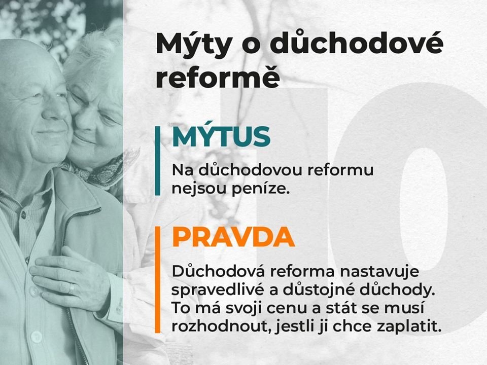 Jana Maláčová (ČSSD) na svém facebooku zveřejnila mýty o důchodech a důchodové reformě