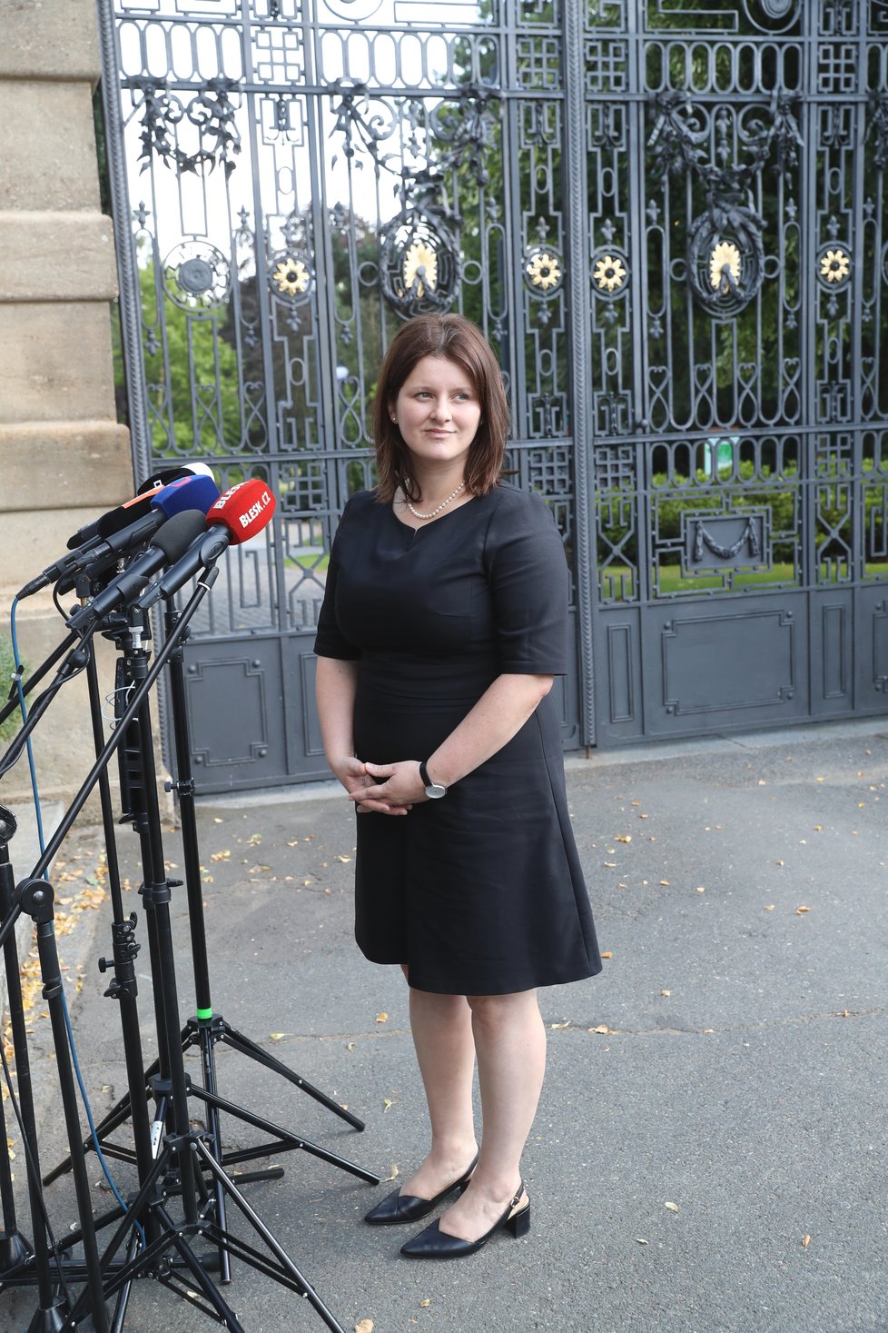 Jana Maláčová coby kandidátka na ministryni práce a sociálních věcí po setkání s prezidentem Zemanem v Lánech (24.7.2018)