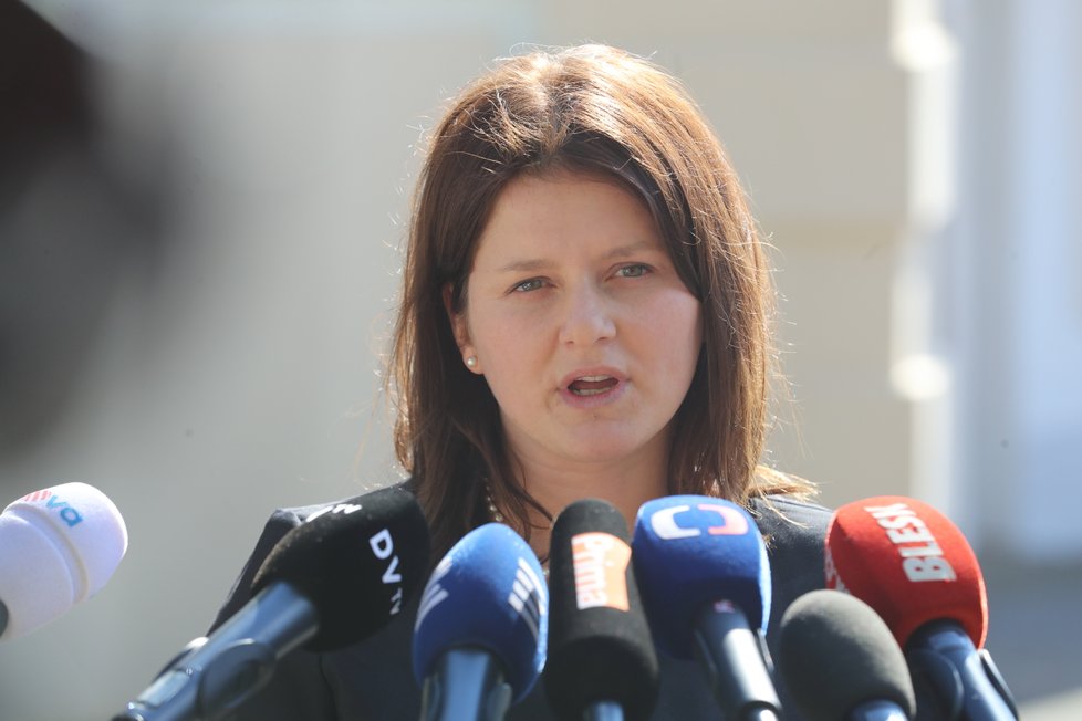 Jana Maláčová coby kandidátka na ministryni práce a sociálních věcí po setkání s prezidentem Zemanem v Lánech (24.7.2018)