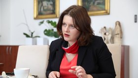 Ministryně práce a sociálních věcí Jana Maláčová (ČSSD) při rozhovoru pro Blesk.