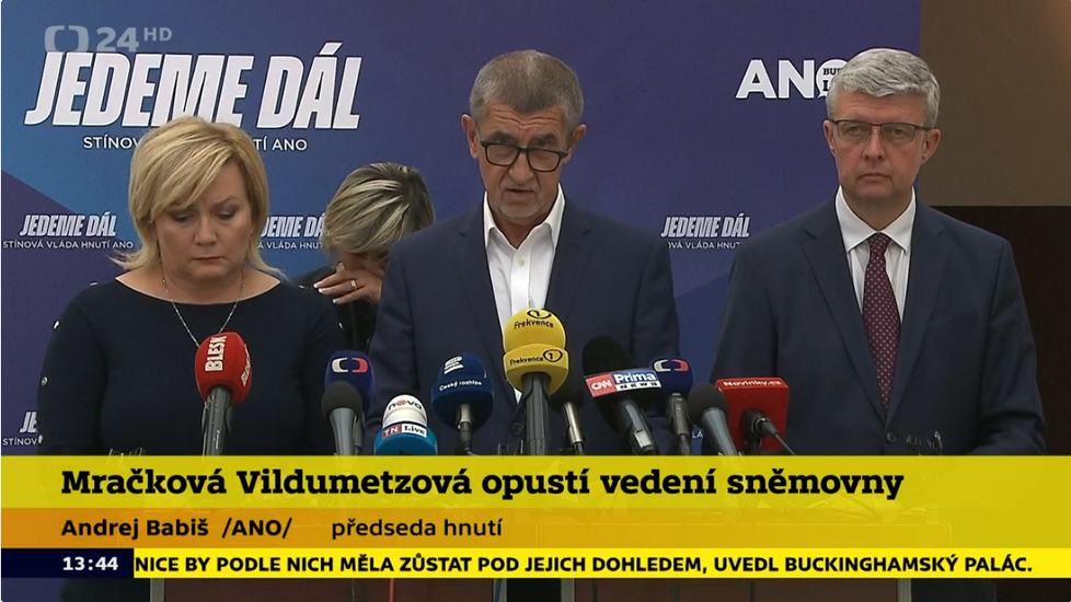Jana Mračková Vildumetzová po oznámení rezignace na post místopředsedkyně Sněmovny plakala.