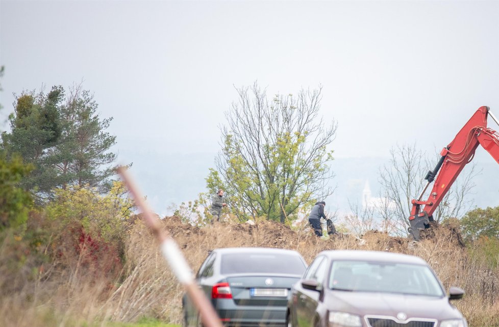 Policie druhým dnem pracuje s těžkou technikou nedaleko Slavětína.