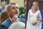 Andrej Babiš vyrazil na svatbu hejtmanky Vildumetzové (oba ANO), která si vzala politika z ODS Mračka