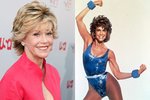 Jane Fonda byla v 80. letech horlivou propagátorkou aerobiku (vpravo). Ke cvičení se ve svých 72 letech vrací.
