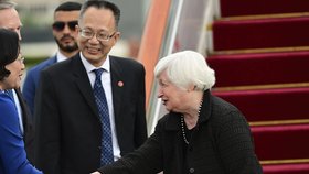 Americká ministryně financí Janet Yellenová přicestovala do Pekingu (6. 7. 2023).