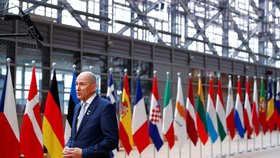 Slovinský premiér Janez Janša na summitu v Bruselu