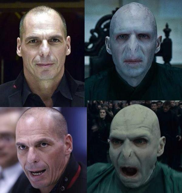 Vtípek z Twitteru: Varufakis jako Voldemort, podobnost čistě náhodná?