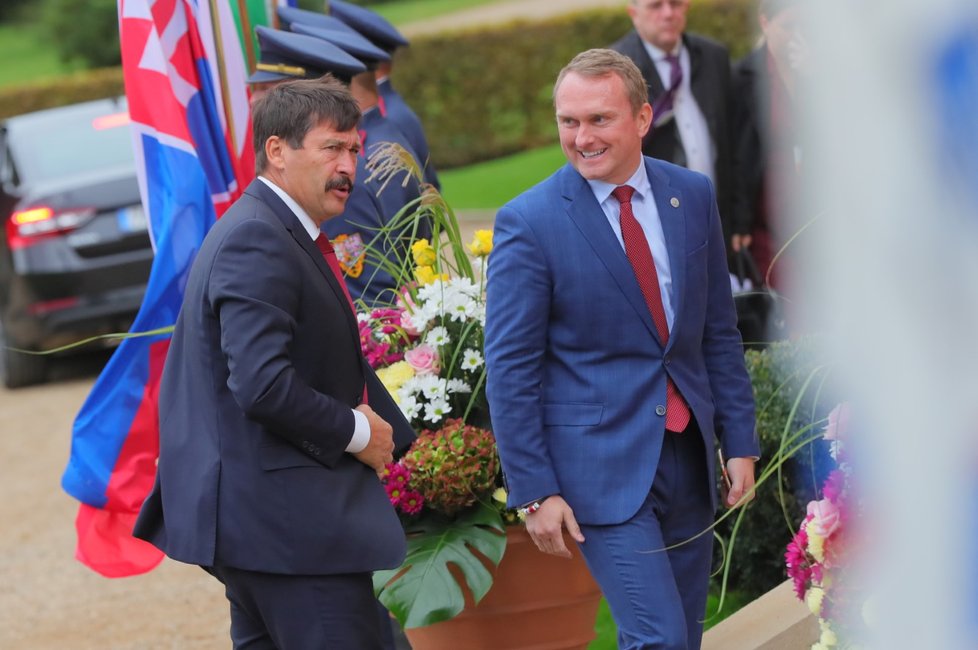Prezident Maďarska János Áder na zámku v Lánech (2. 10. 2019)