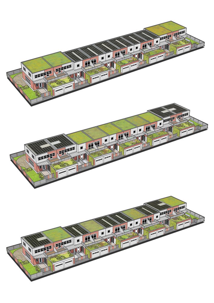 Vystřihněte a sestavte si pokračování papírového modelu miniboxu sídliště Janov - kombinace střech