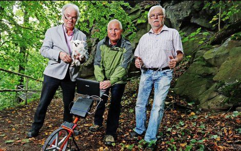Zleva Leonhard Blume (73), Peter Lohr (71) a Gunter Eckardt (67) .
