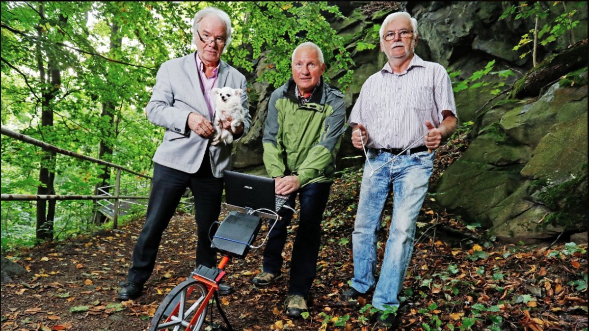 Zleva Leonhard Blume (73), Peter Lohr (71) a Gunter Eckardt (67) .