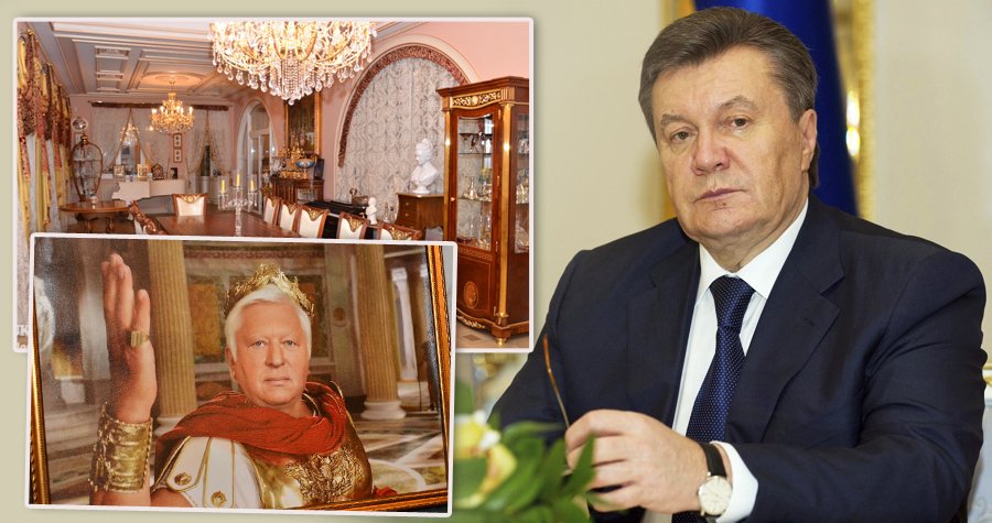 Viktor Janukovyč žil v luxusu. Stejně jako jeho poradce a spolustraník Artem Pshonka, který se nechal ve zlatém rámu vyobrazit jako Caesar.