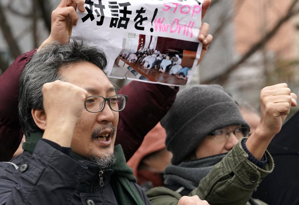 Protesty proti evakuačnímu cvičení v Japonsku