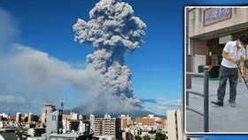 Sopka zaneřádila popelem po erupce celé město