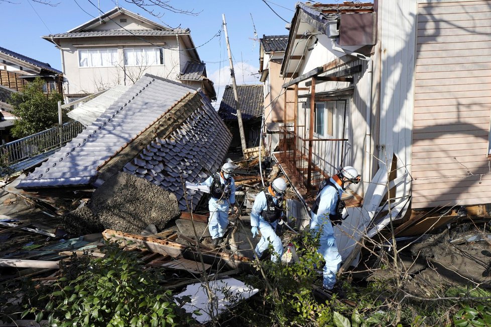 Následky ničivého zemětřesení v Japonsku