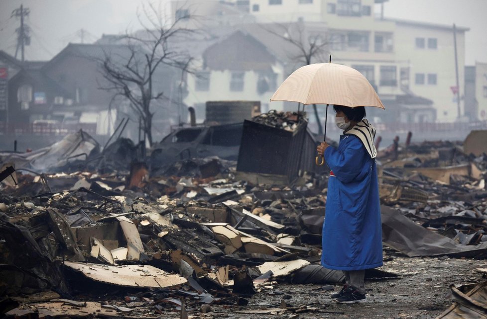 Následky ničivého zemětřesení v Japonsku