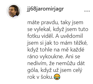 ...a Jágrova reakce na něj.