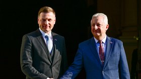 Ministr obrany Jaromír Zůna (za SPD) přijal estonského ministra obrany Hanna Pevkura (22.5.2026).